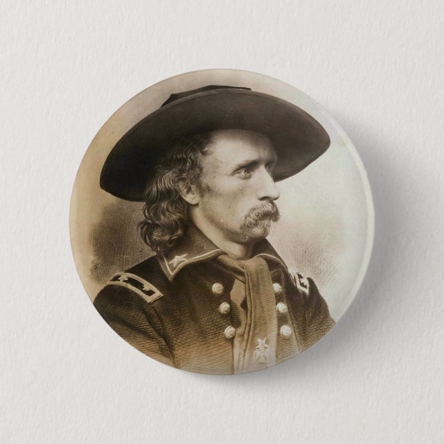 Chapa Redonda De 5 Cm George Armstrong Custer circa 1860s (Anverso)