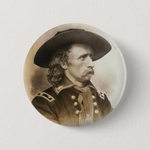 Chapa Redonda De 5 Cm George Armstrong Custer circa 1860s