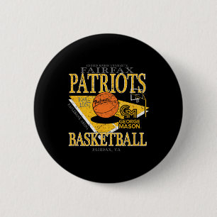 Chapa Redonda De 5 Cm George Mason Patriots Sketll Vintage Fairfax Verde