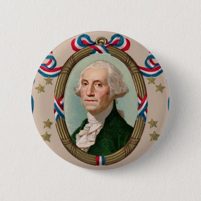 Chapa Redonda De 5 Cm George Washington (Anverso)