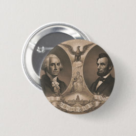 Chapa Redonda De 5 Cm George Washington Abraham Lincoln Eagle US Vintage