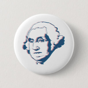 Chapa Redonda De 5 Cm George Washington en 3d