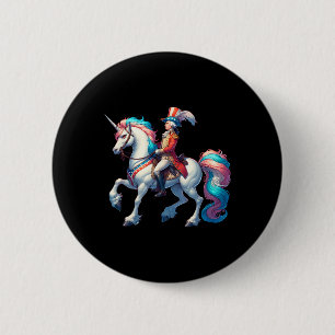 Chapa Redonda De 5 Cm George Washington montando un unicornio 4 de julio