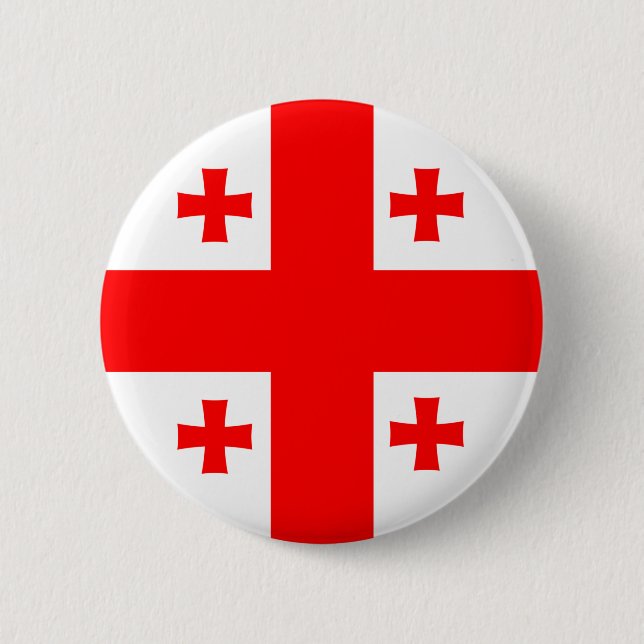Chapa Redonda De 5 Cm Georgia flag Button (Anverso)