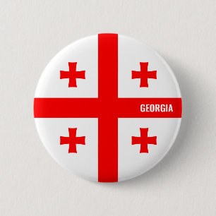 Chapa Redonda De 5 Cm Georgia Flag Charming Patriotic