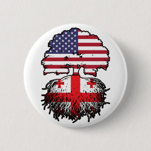 Chapa Redonda De 5 Cm Georgia Georgiano Estados Unidos