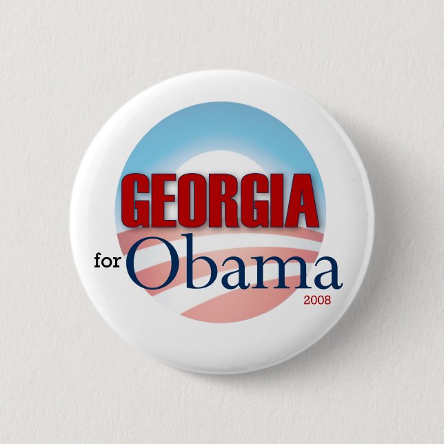 Chapa Redonda De 5 Cm Georgia para Obama (Anverso)