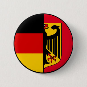 Chapa Redonda De 5 Cm Germany Flag and Coat of Arms Patriotic
