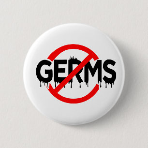 Chapa Redonda De 5 Cm Germaphobe No Germs Virus antibacteriano Meme dive