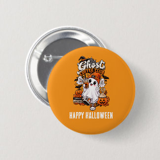 Chapa Redonda De 5 Cm Ghost Coffee Club HALLOWEEN