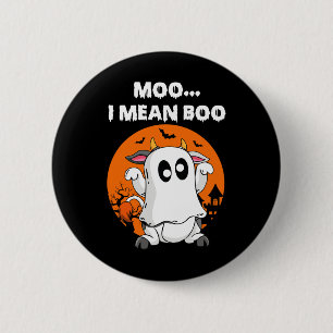 Chapa Redonda De 5 Cm Ghost Cow Moo Me Refiero A Boo Halloween Funny Cow