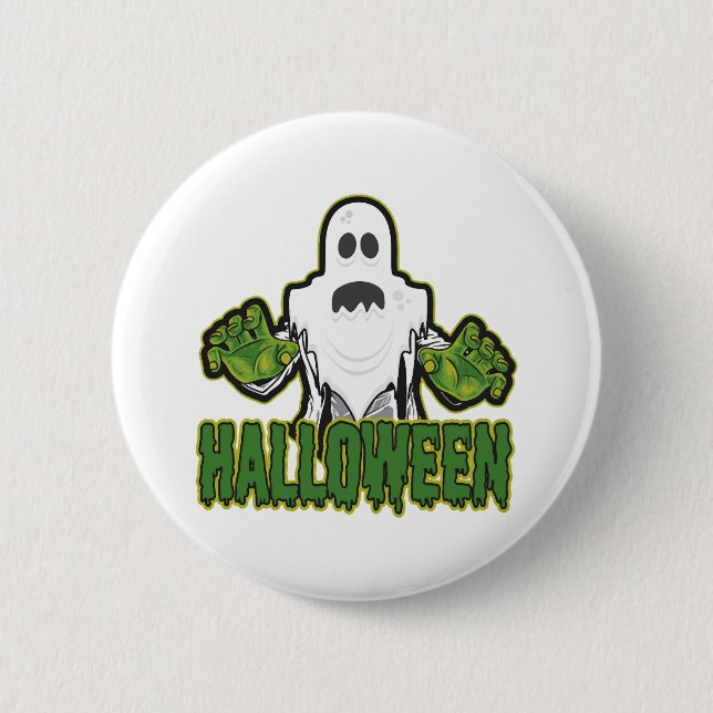 Chapa Redonda De 5 Cm Ghost Halloween (Anverso)