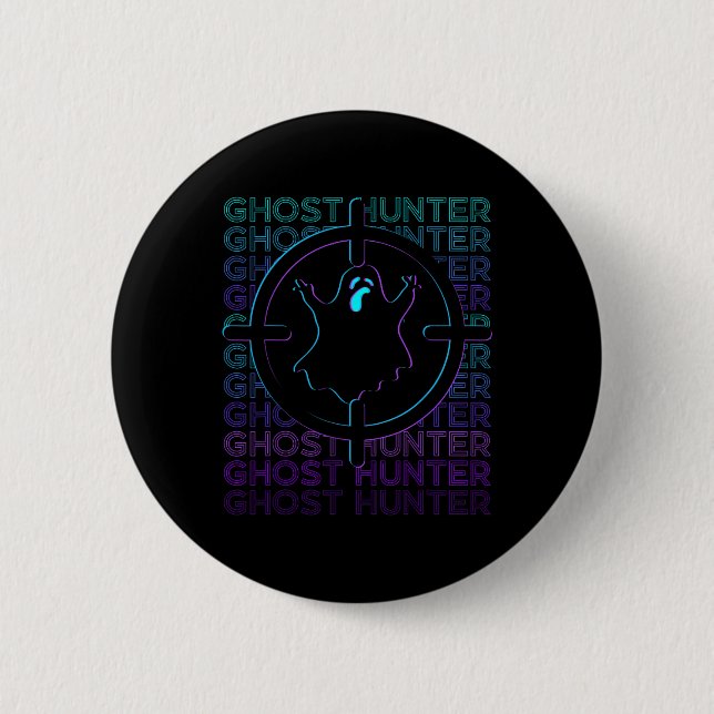 Chapa Redonda De 5 Cm Ghost Hunter Ghost Hunting Retro (Anverso)