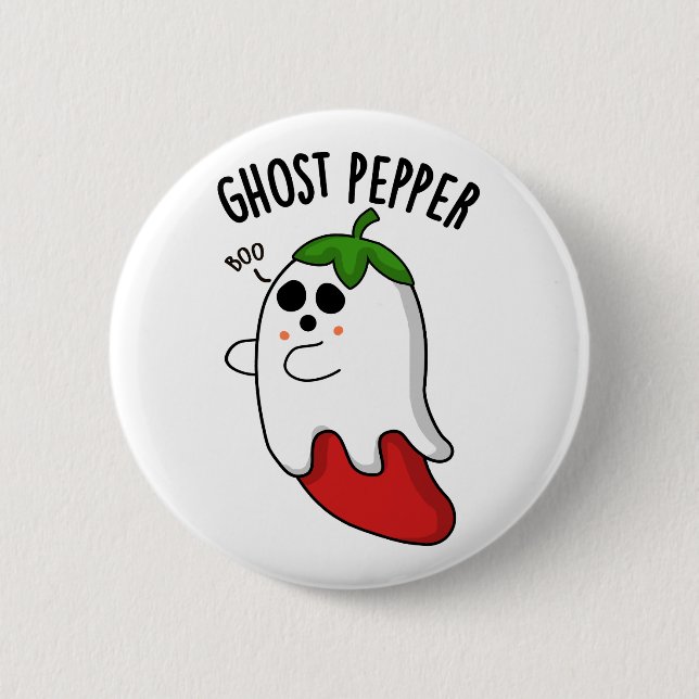 Chapa Redonda De 5 Cm Ghost Pepper Funny Chili Pun  (Anverso)