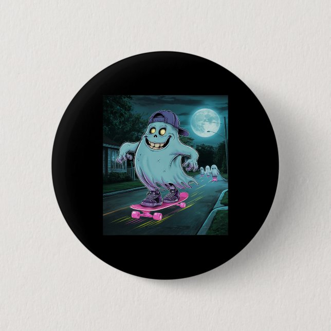 Chapa Redonda De 5 Cm Ghost Summerween Sólo Esperando Halloween (Anverso)