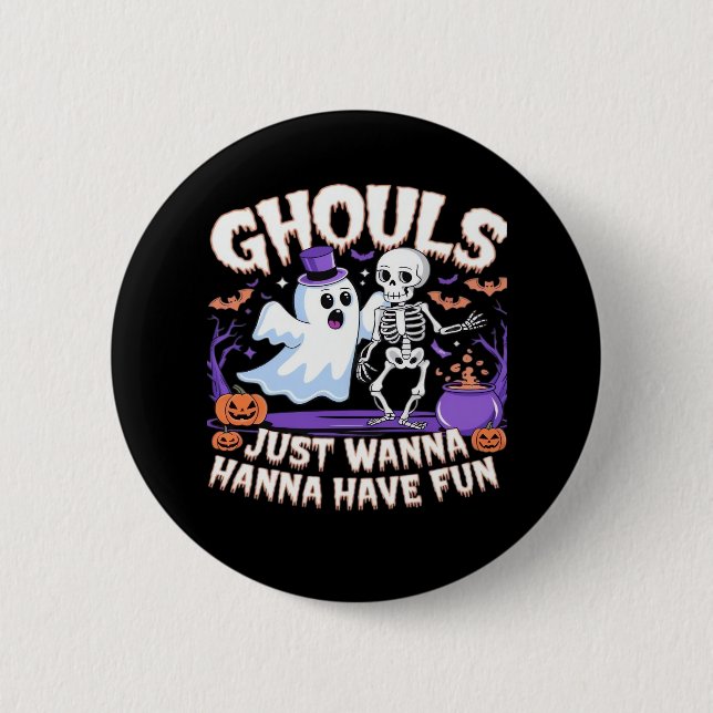 Chapa Redonda De 5 Cm Ghouls Solo Quiere Divertirse Lazy Sloth (Anverso)