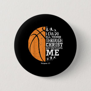 Chapa Redonda De 5 Cm Gif de baloncesto cristiano para hombres y niños r