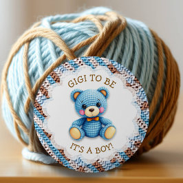 Chapa Redonda De 5 Cm Gigi To Be | Crochet Teddy Bear Baby Shower 
