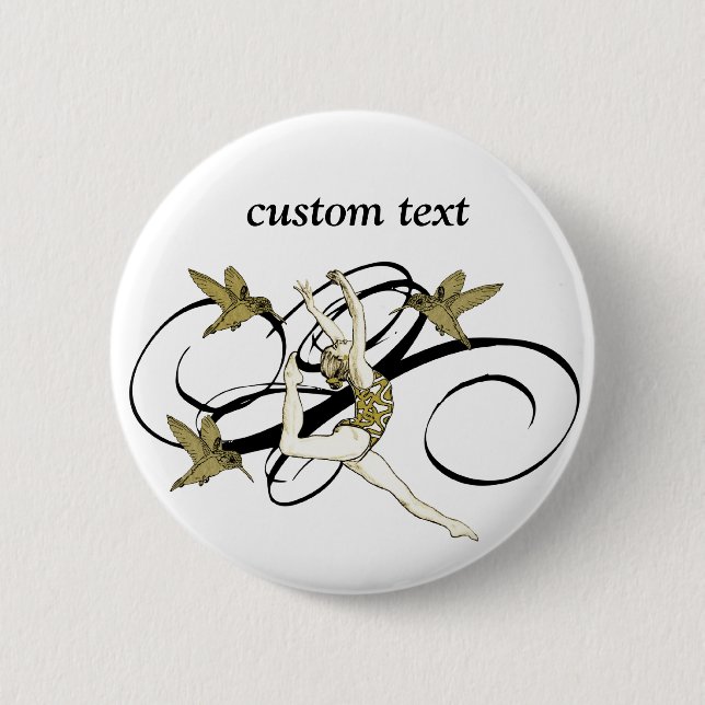 Chapa Redonda De 5 Cm Gimnasio artístico 2 (Anverso)