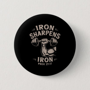 Chapa Redonda De 5 Cm Gimnasio Cristiano para Jóvenes Iron Sharpens Iron