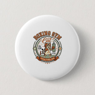 Chapa Redonda De 5 Cm Gimnasio de Boxeo Gato Gimnasio de Boxeo Gato Arte
