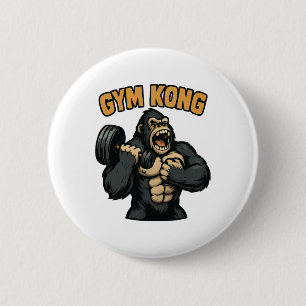 Chapa Redonda De 5 Cm Gimnasio Kong Divertido Culturismo Fitness Gorila 