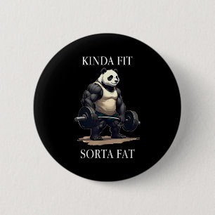 Chapa Redonda De 5 Cm Gimnasio Panda Medianamente En Forma Un Poco Gordo