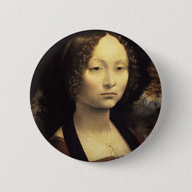 Chapa Redonda De 5 Cm Ginevra de' Benci (Anverso)