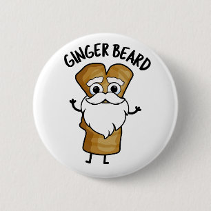 Chapa Redonda De 5 Cm Ginger Beard Funny Gingerbread Food Pun