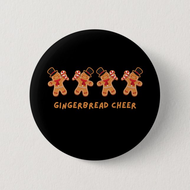Chapa Redonda De 5 Cm Gingerbread Cheer (Anverso)