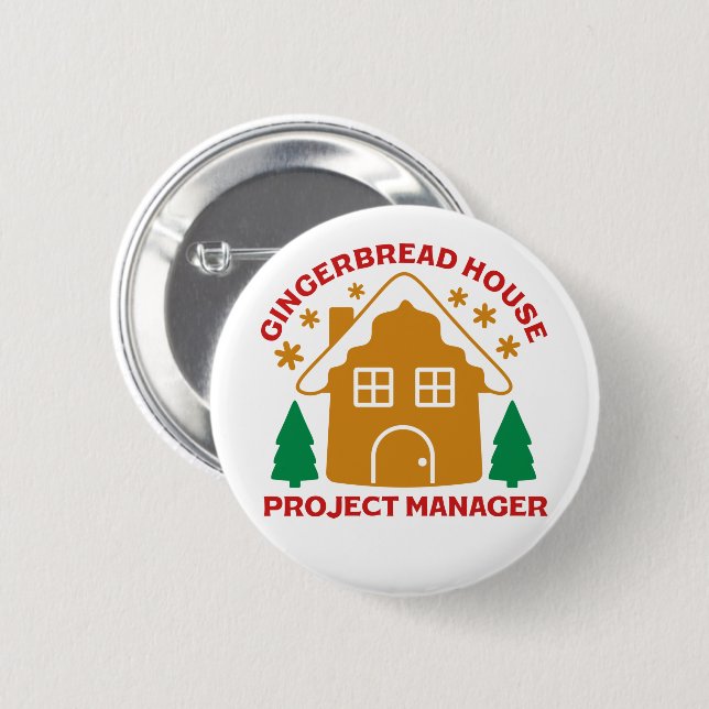 Chapa Redonda De 5 Cm Gingerbread House Project Manager (Anverso y reverso)