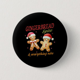 Chapa Redonda De 5 Cm Gingerbread Spice & amp; Todo Navidad Agradable