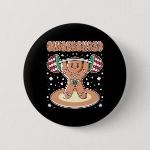 Chapa Redonda De 5 Cm Gingershred Funny Gingerbread Man Gym Bo