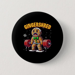 Chapa Redonda De 5 Cm Gingershred Funny Gingerbread Man Gym Bodybuilding