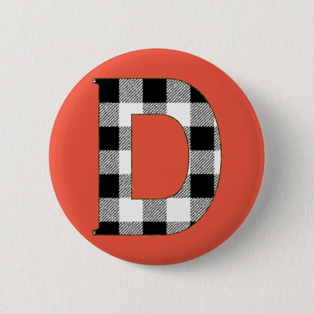 Chapa Redonda De 5 Cm Gingham Check D (Anverso)