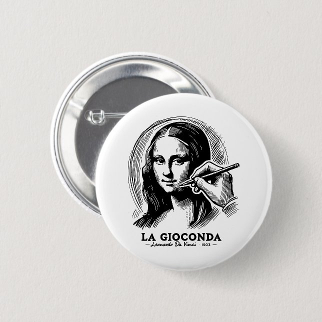 Chapa Redonda De 5 Cm Gioconda (Anverso y reverso)