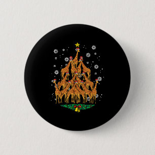 Chapa Redonda De 5 Cm Girafa Árbol de Navidad Animales Navidad Hombres M