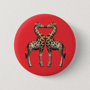 Chapa Redonda De 5 Cm Girafas enamoradas
