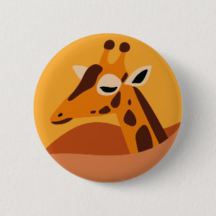 Chapa Redonda De 5 Cm Giraffe