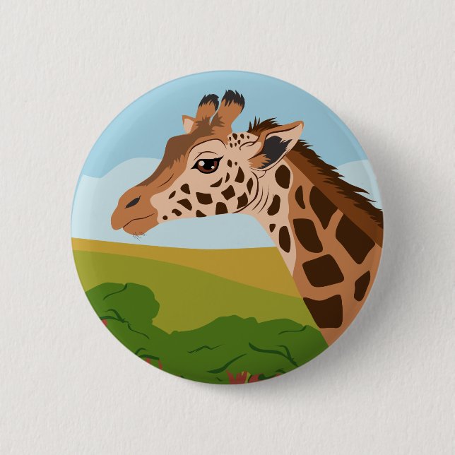 Chapa Redonda De 5 Cm Giraffe (Anverso)