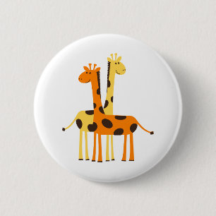 Chapa Redonda De 5 Cm Giraffe Africa Safari