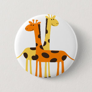 Chapa Redonda De 5 Cm giraffe africa safari fauna silvestre