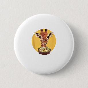 Chapa Redonda De 5 Cm Giraffe Con Humor Animal Personalizado Popcorn