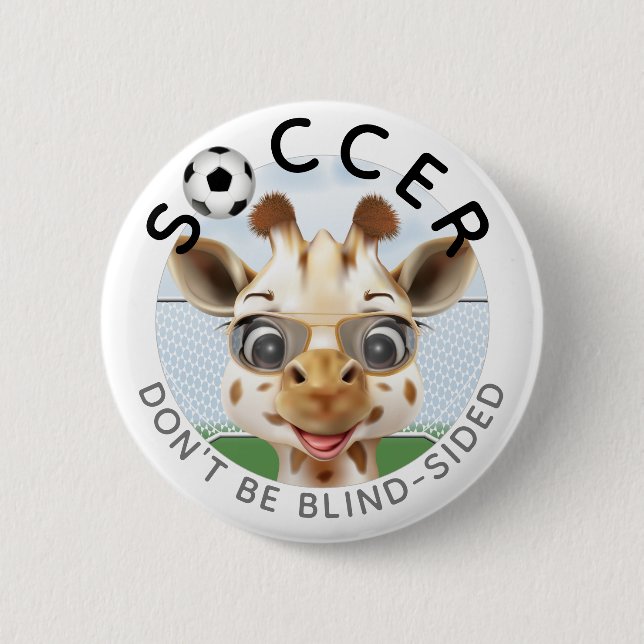 Chapa Redonda De 5 Cm Giraffe Soccer (Anverso)