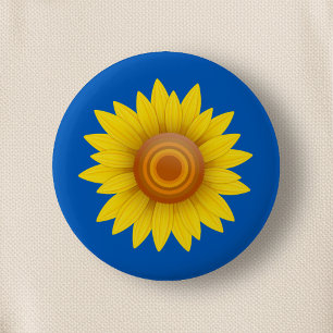 Chapa Redonda De 5 Cm Girasol azul