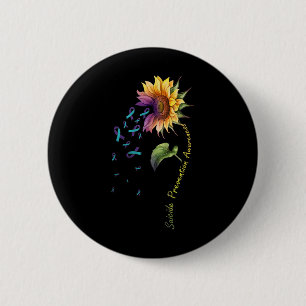 Chapa Redonda De 5 Cm Girasol de Conciencia para la Prevención del Suici