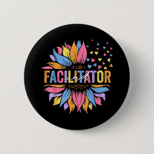 Chapa Redonda De 5 Cm Girasol de la educación especial del facilitador d