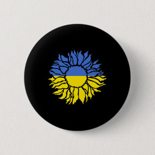 Chapa Redonda De 5 Cm Girasol De Paz Ucrania - Ucrania Fuerte Ropa
