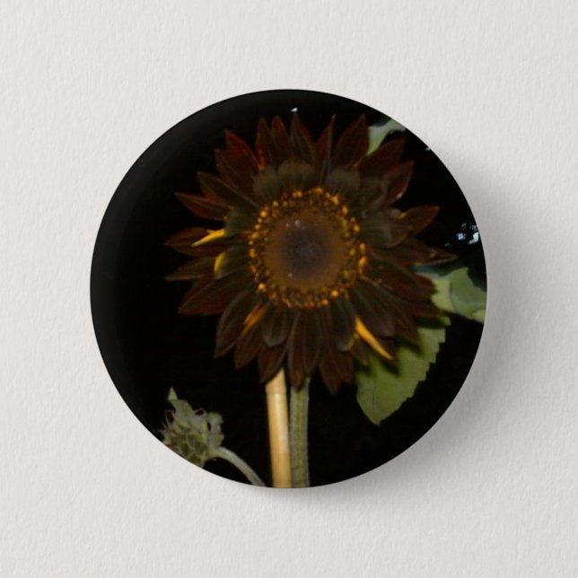 Chapa Redonda De 5 Cm Girasol oscuro en la noche (Anverso)