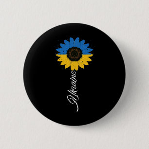 Chapa Redonda De 5 Cm Girasol patriótico Ucrania Mujeres ucranianas Niña